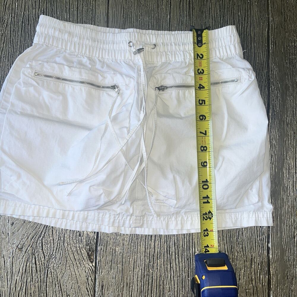 Zara Cargo Mini Skirt Womens XS Drawstring Elastic Waist Zip Pockets 100% Cotton - Picture 5 of 7